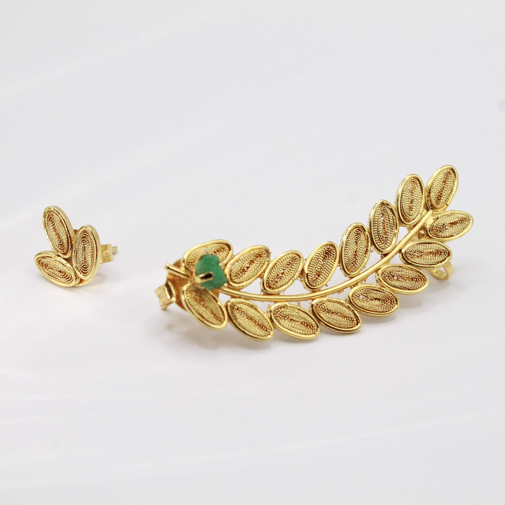 Savia Earrings (Climber & Stud set)