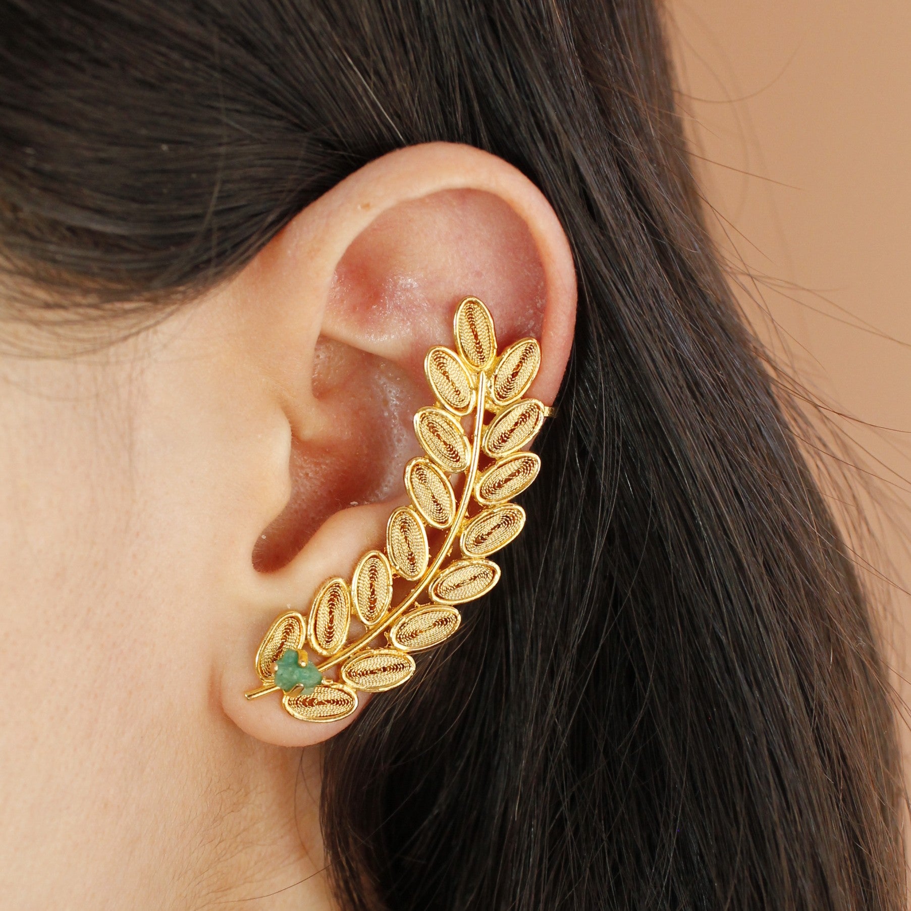 Savia Earrings (Climber & Stud set)